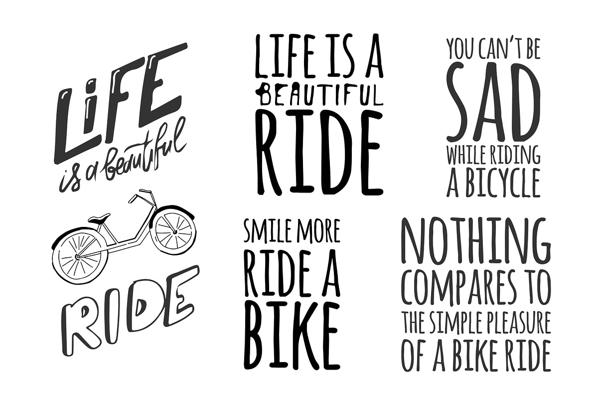 Bike quotes set in Illustrations - product preview 8