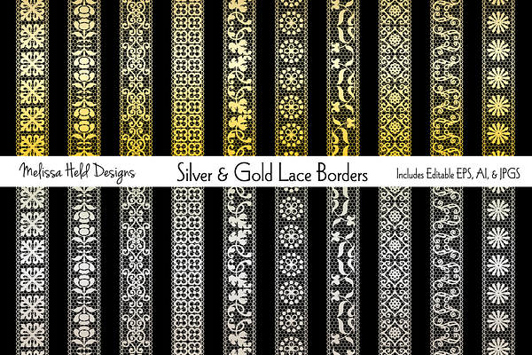 Silver & Gold Lace Border Patterns