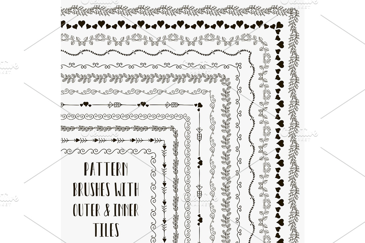 Vector pattern brushes with outer and inner tiles in Photoshop Brushes - product preview 8