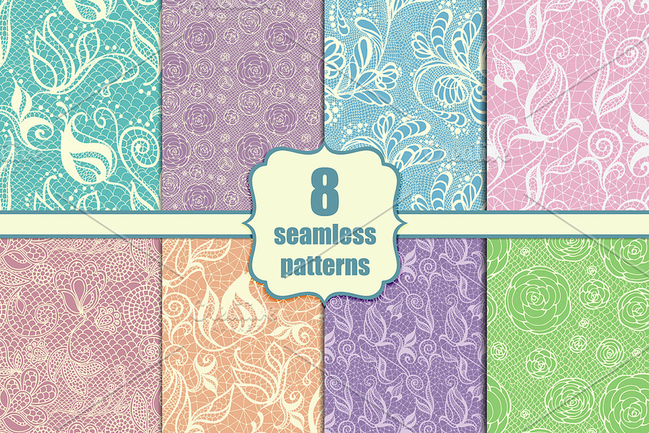 8 seamless lacy patterns in Patterns - product preview 8