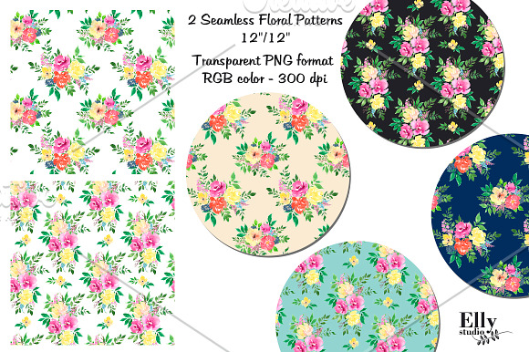 Watercolor Flower Clipart - Bohemian in Illustrations - product preview 4