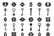 Keyhole key icons