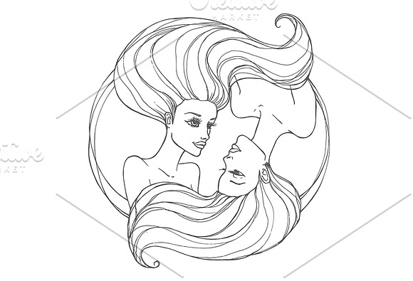 Two beautiful women in Illustrations - product preview 3