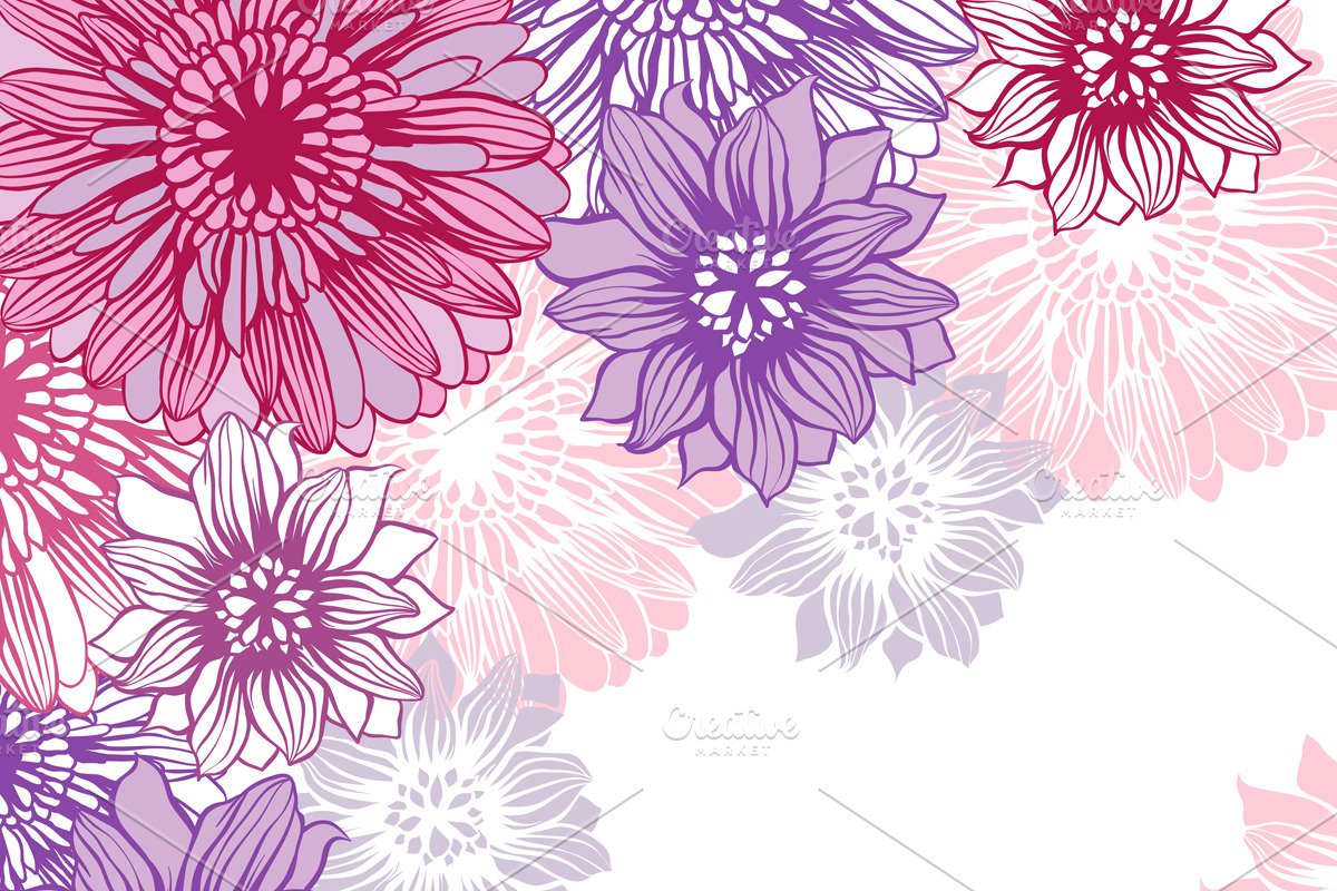 Floral backgrounds with flowers. in Patterns - product preview 8