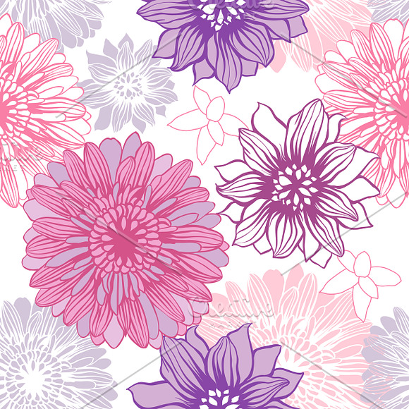 Floral backgrounds with flowers. in Patterns - product preview 2
