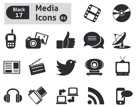 Media icons in Graphics - product preview 1