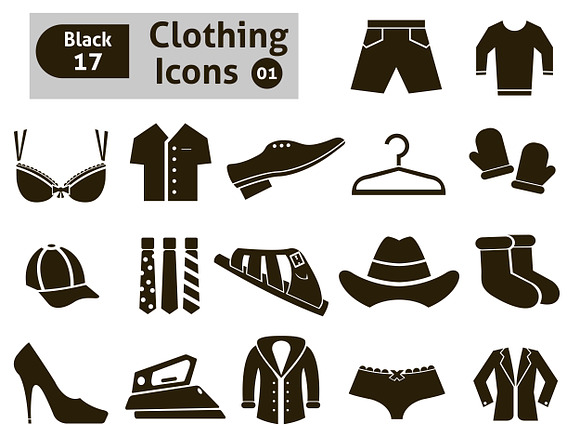 Clothing icons in Graphics - product preview 1
