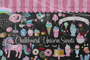 Chalkboard Unicorn Sweets Clipart