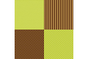 Set of four popular primitive retro patterns in autumn colors