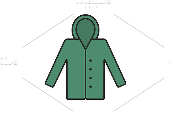 Raincoat color icon