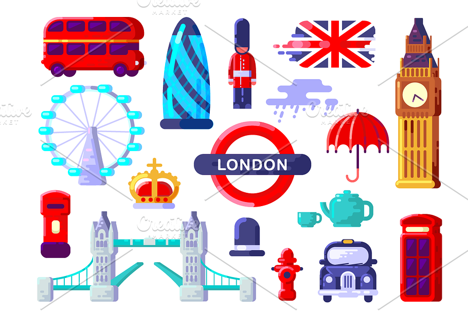 London Icon Set in Graphics - product preview 8