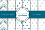 Nautical Themed Digital Papers