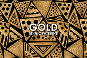 GOLD ETHNIC patterns. Hand painted.