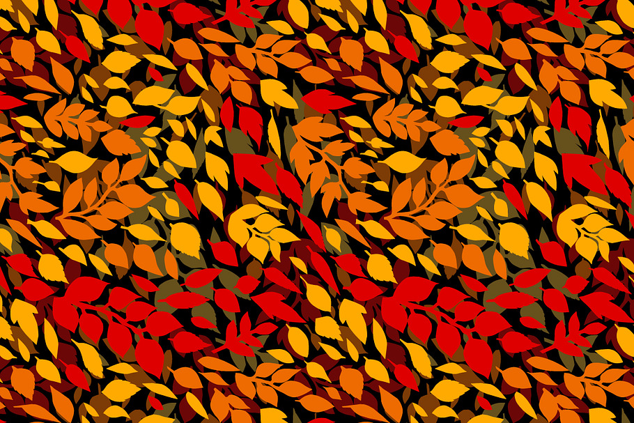Colorful autumn leaves on black in Patterns - product preview 8