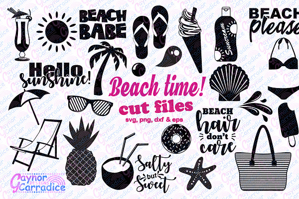 Beach svg silhouette bundle