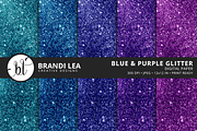 Blue & Purple Glitter Digital Paper