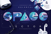Colorful Space-vector typography