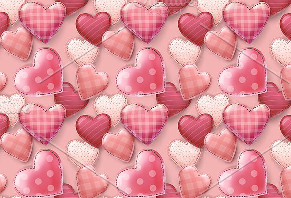 seamless valentines day patterns in Patterns - product preview 3