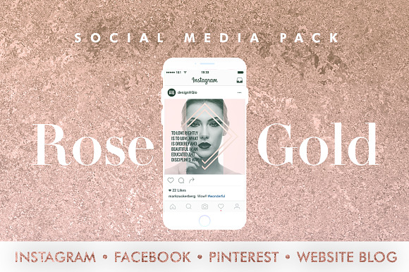 ROSE GOLD | SOCIAL MEDIA BUNDLE in Social Media Templates - product preview 8