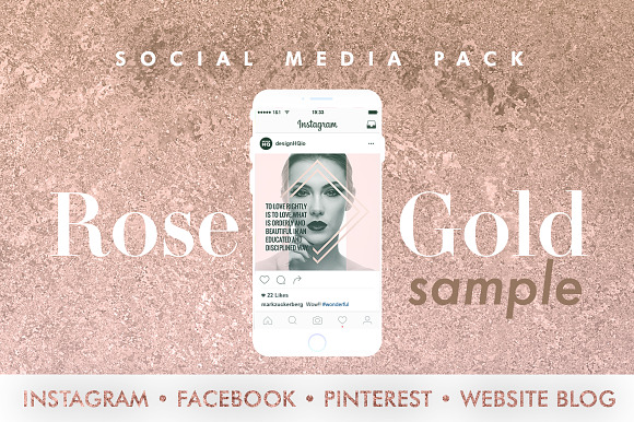 ROSE GOLD | Social Media Pack in Instagram Templates - product preview 4