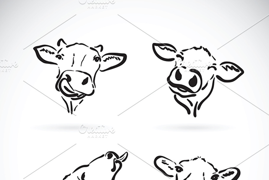 Vector of cow head. Farm Animal. in Animal Icons - product preview 8