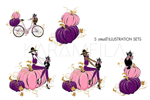 Halloween Witch Clipart in Illustrations - product preview 3