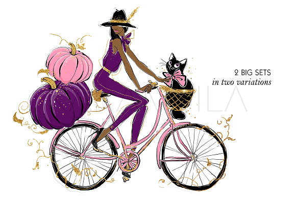 Halloween Witch Clipart in Illustrations - product preview 6
