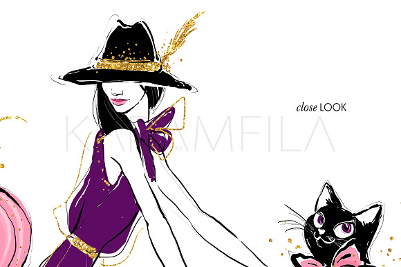 Halloween Witch Clipart in Illustrations - product preview 7