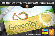 Eco Green Pixel Leafs Infinity Logo