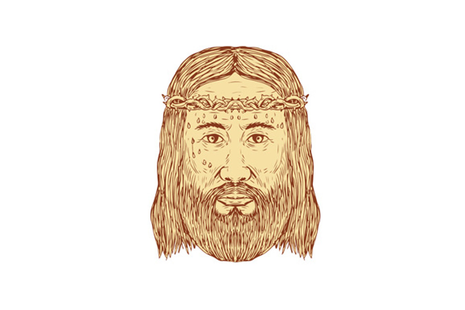 Jesus With Crown of Thorns Face 