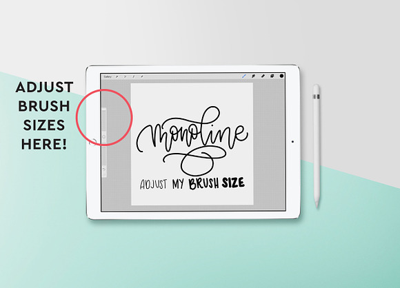 iPad Lettering Brush Monoline in Photoshop Brushes - product preview 3