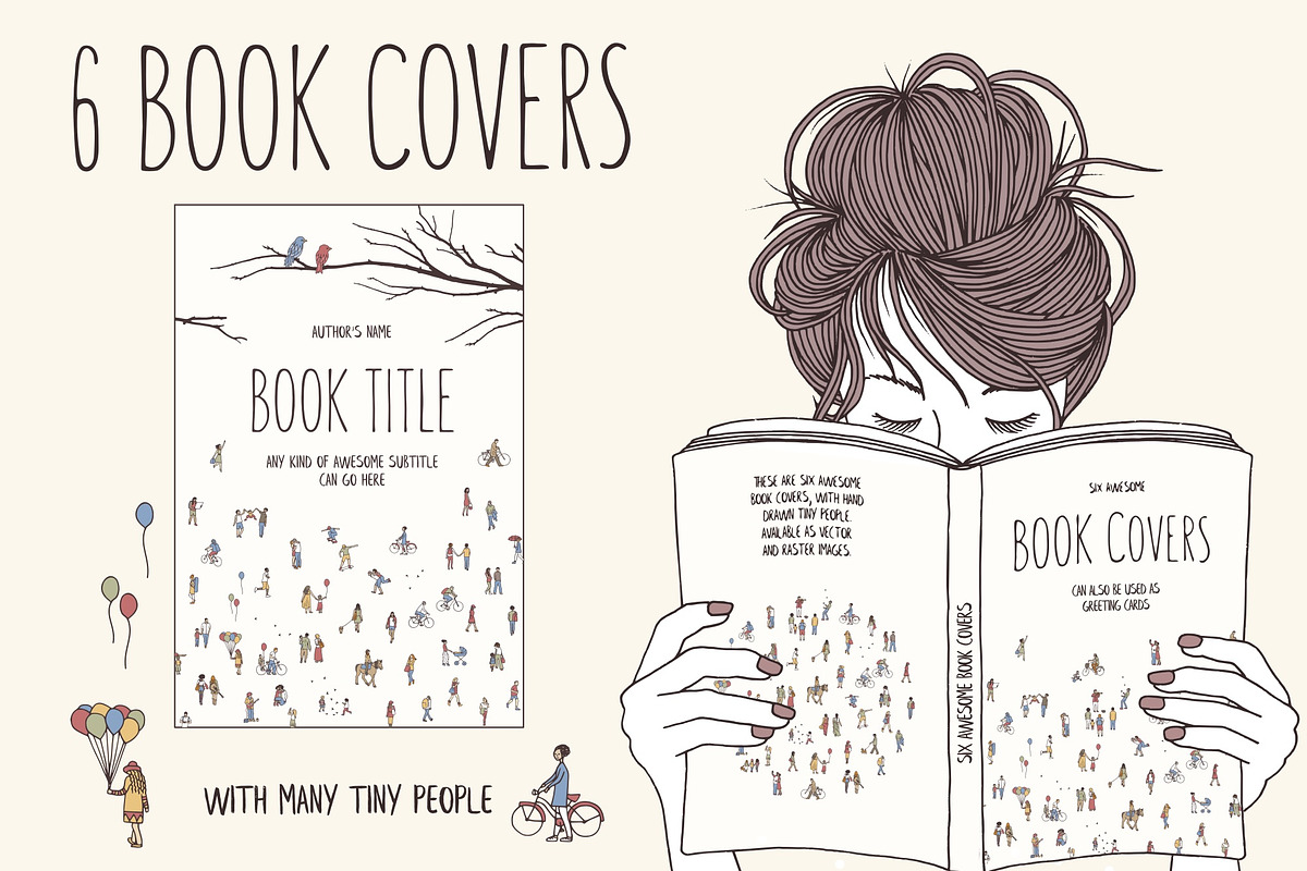 6 Book Covers - Tiny People in Templates - product preview 8