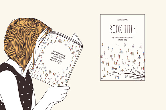 6 Book Covers - Tiny People in Templates - product preview 1