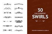 30 Calligraphic Border Swirls Curls