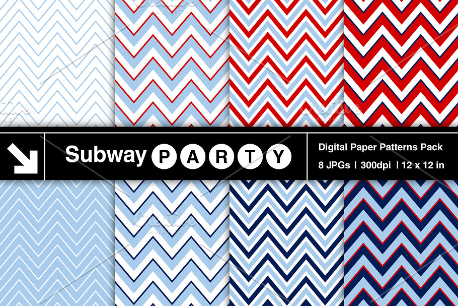 Navy, Red, White & Blue Chevron in Patterns - product preview 8
