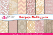 Champagne Wedding digital paper