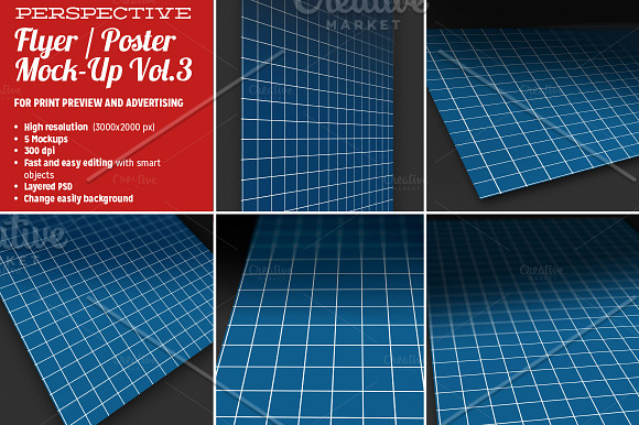 Perspective Flyer Mock-Ups V. 3 in Print Mockups - product preview 4