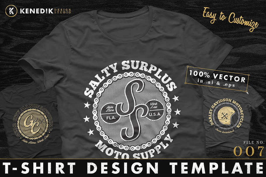 T-Shirt Design Template 007 -  in Objects - product preview 8
