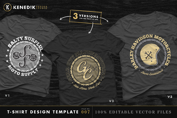 T-Shirt Design Template 007 -  in Objects - product preview 1