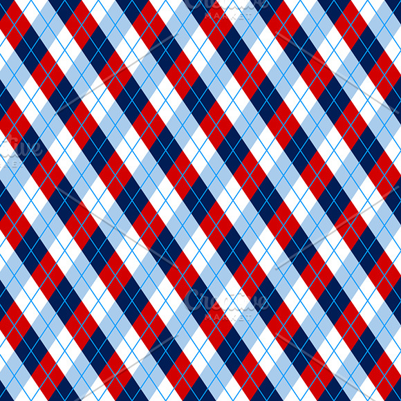 Navy, Red & Blue Argyle & Chevron in Patterns - product preview 1