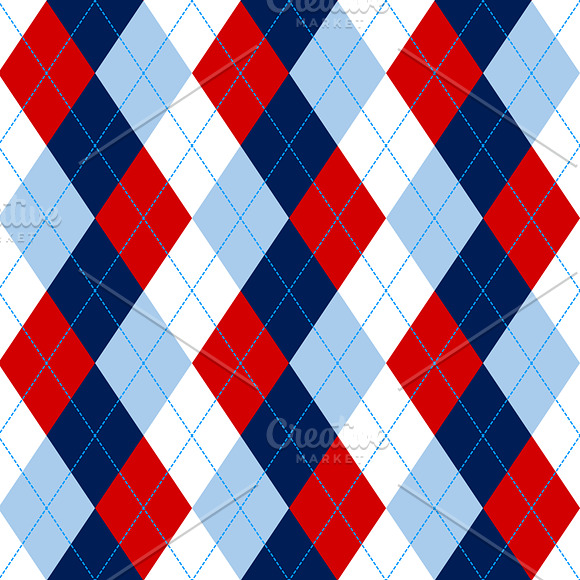 Navy, Red & Blue Argyle & Chevron in Patterns - product preview 2