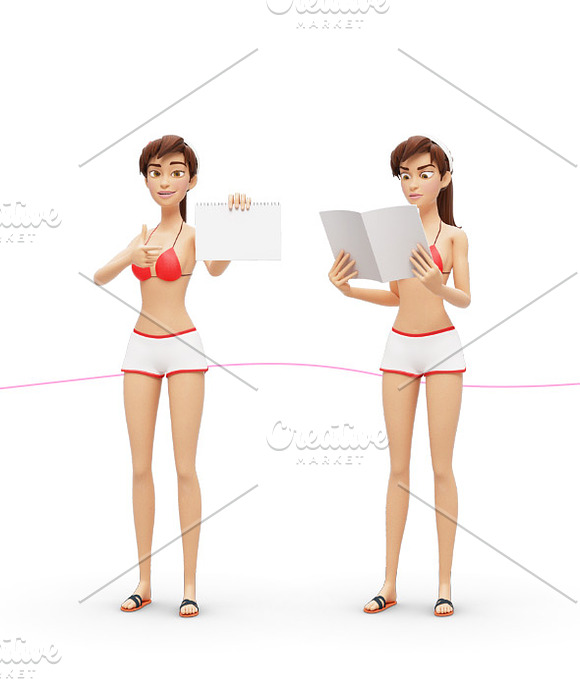 35 Promo Mock-Ups w/ Swimsuit Jenny in Mobile & Web Mockups - product preview 10