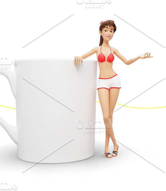 35 Promo Mock-Ups w/ Swimsuit Jenny in Mobile & Web Mockups - product preview 11