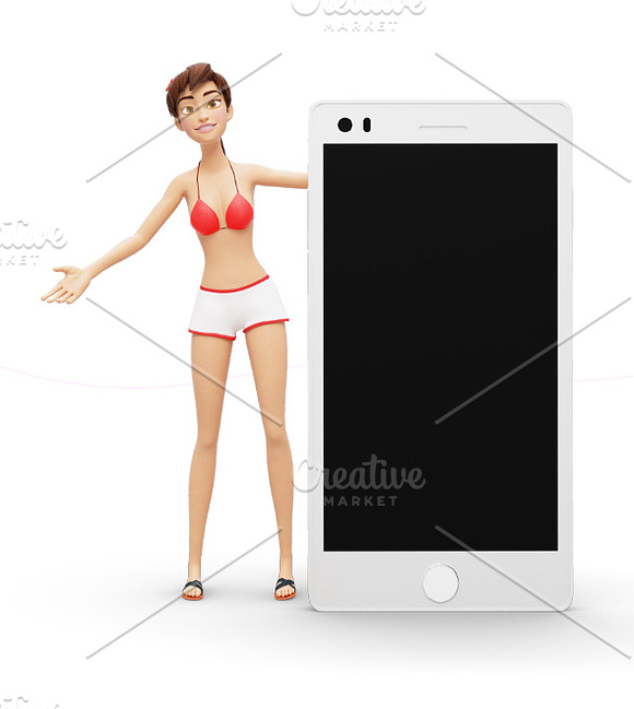 35 Promo Mock-Ups w/ Swimsuit Jenny in Mobile & Web Mockups - product preview 13