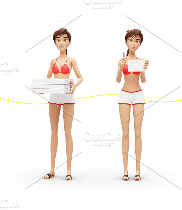35 Promo Mock-Ups w/ Swimsuit Jenny in Mobile & Web Mockups - product preview 14