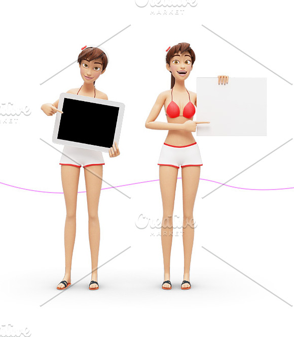 35 Promo Mock-Ups w/ Swimsuit Jenny in Mobile & Web Mockups - product preview 16