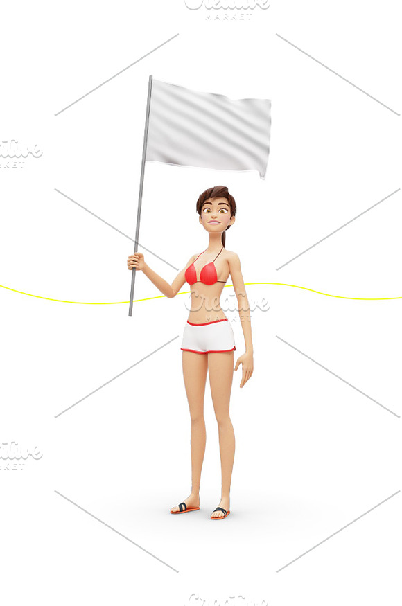 35 Promo Mock-Ups w/ Swimsuit Jenny in Mobile & Web Mockups - product preview 28