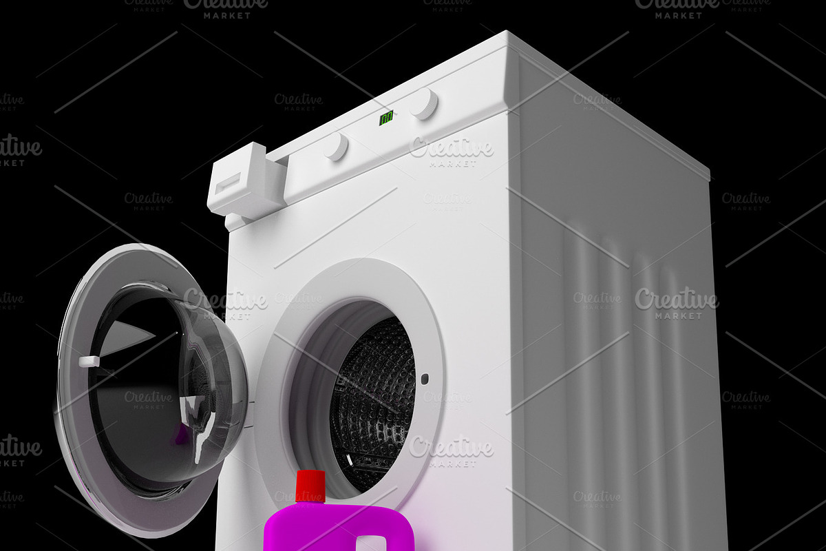 washing machine with detergent in Illustrations - product preview 8