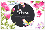 Sakura, a watercolor seamless print.