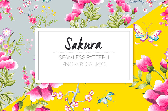 Sakura, a watercolor seamless print. in Patterns - product preview 4